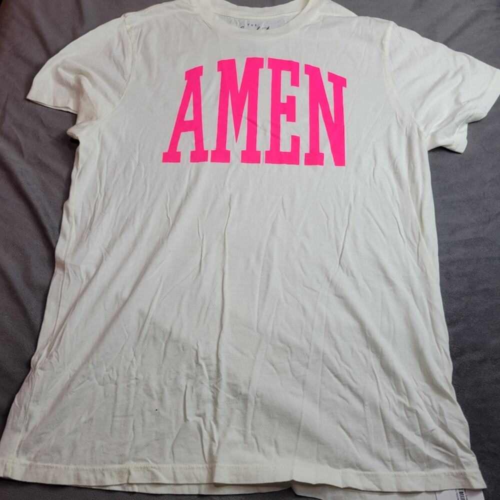 Amen The Light Blonde Shirt Womens Extra Large White Cree Neck T-shirt Comfort T